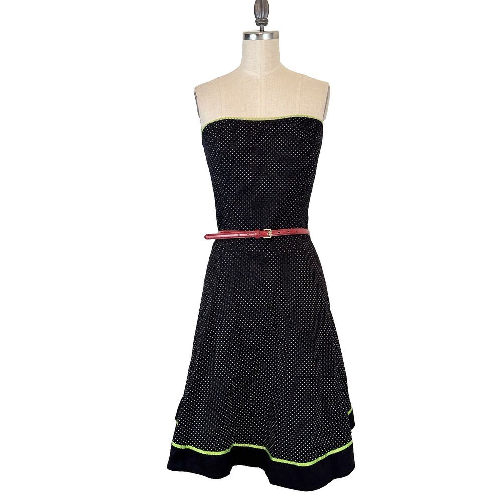 VTG 90's Y2K Ruby Rox Dress Sz 13 Juniors Strapless Mesh Skirt A‎ Line Polka Dot